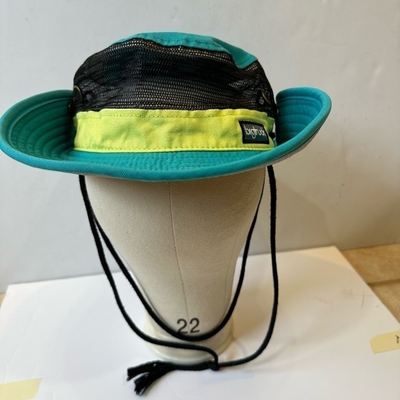FINAL SALE Bigtruck Vented Brim Adjustable Bucket Hat Turquoise Lime OSFM - Picture 7 of 12